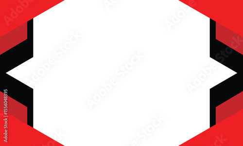 Bold geometric red and black abstract frame with central white space, perfect for modern banners, posters, backgrounds, or digital presentations in a high-contrast style.