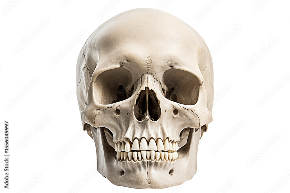 Fototapeta premium Human skull isolated on transparent background.