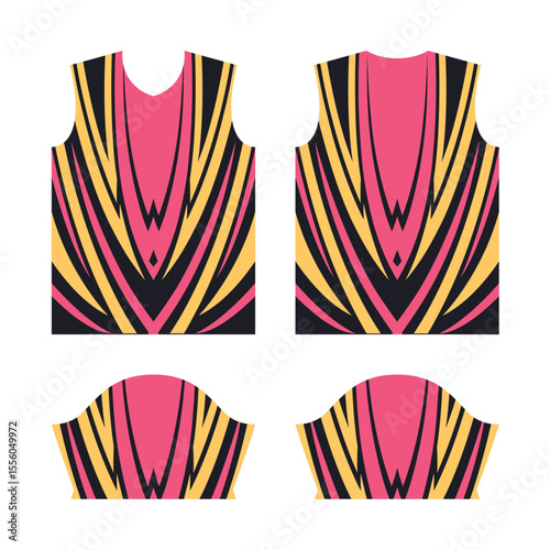 Jersey design, t shirt Premium geometric pattern Vector, collection for Soccer, football, racing, cycling, gaming, sports