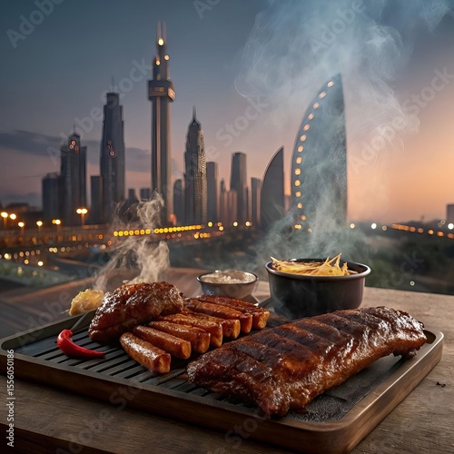 Grilling Feast in an Enchanted Forest: A Castle View Experience. photo
