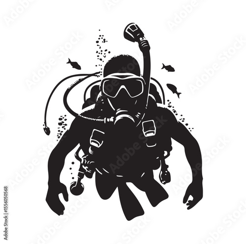 vector Scuba diving Silhouette Collection diving vector graphic