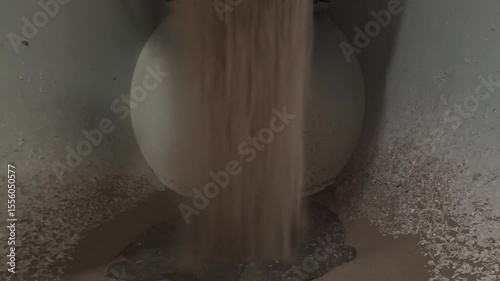 Rajkot, Gujarat, India 03 26 2025: zoom in shot of slurry tank machine mixing slurry in section
