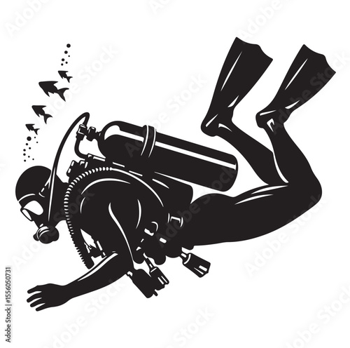 vector Scuba diving Silhouette Collection diving vector graphic