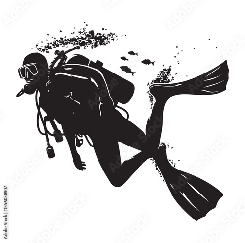 vector Scuba diving Silhouette Collection diving vector graphic