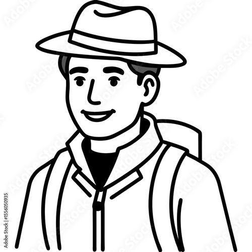Tourist Guide vector illustration