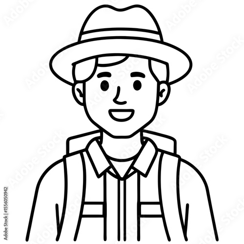 Tourist Guide vector illustration