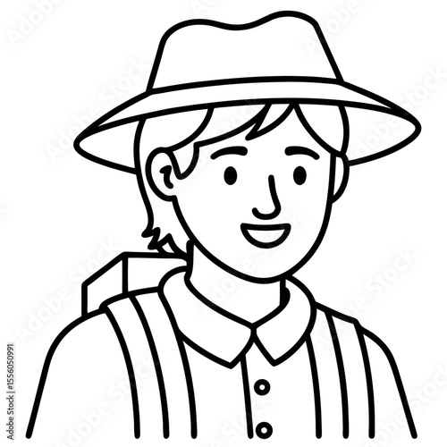 Tourist Guide vector illustration