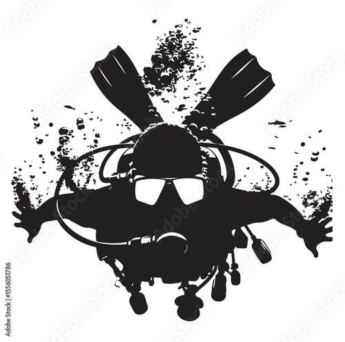 vector Scuba diving Silhouette Collection diving vector graphic