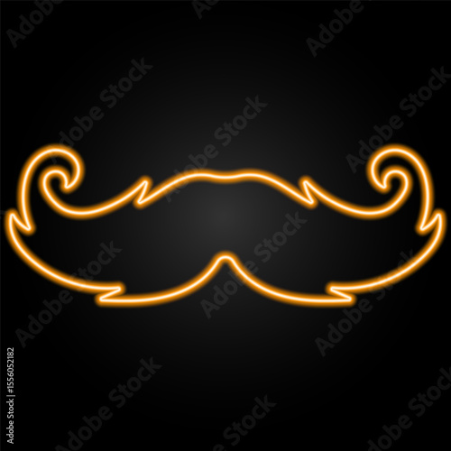 mustache neon sign, modern glowing banner design, colorful modern design trends on black background. Vector illustration.