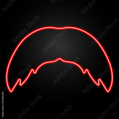 mustache neon sign, modern glowing banner design, colorful modern design trends on black background. Vector illustration.