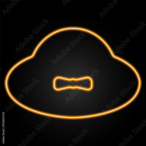 pamela hat neon sign, modern glowing banner design, colorful modern design trends on black background. Vector illustration.