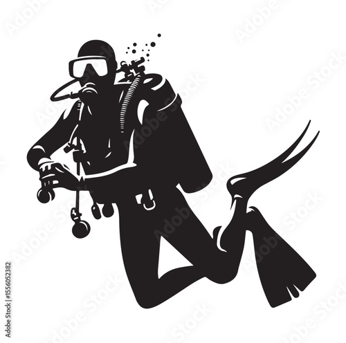 vector Scuba diving Silhouette Collection diving vector graphic