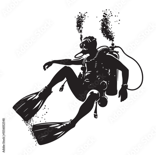 vector Scuba diving Silhouette Collection diving vector graphic