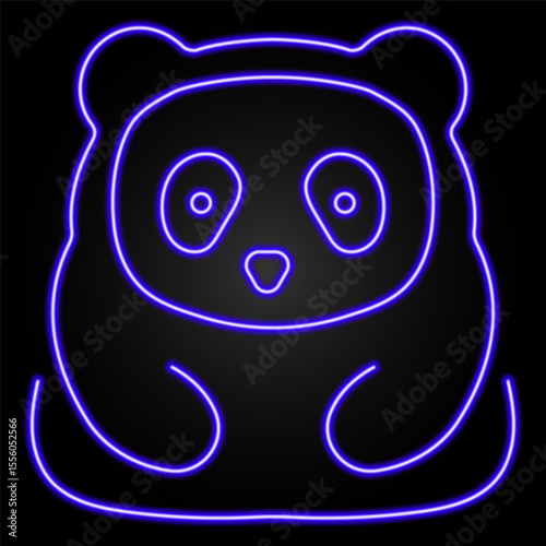 panda neon sign, modern glowing banner design, colorful modern design trends on black background. Vector illustration.