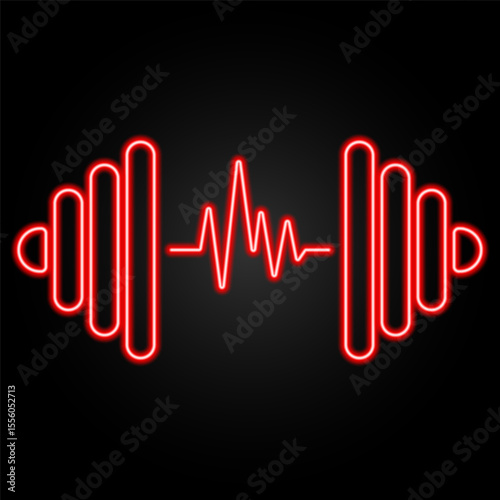 pulse neon sign, modern glowing banner design, colorful modern design trends on black background. Vector illustration.