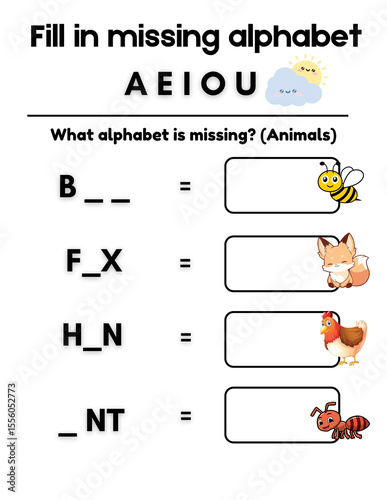 English Practice for AEIOU for children