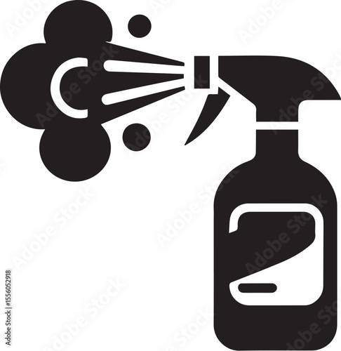 black spray bottle. a simple design.