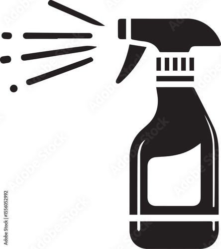 black spray bottle. a simple design.