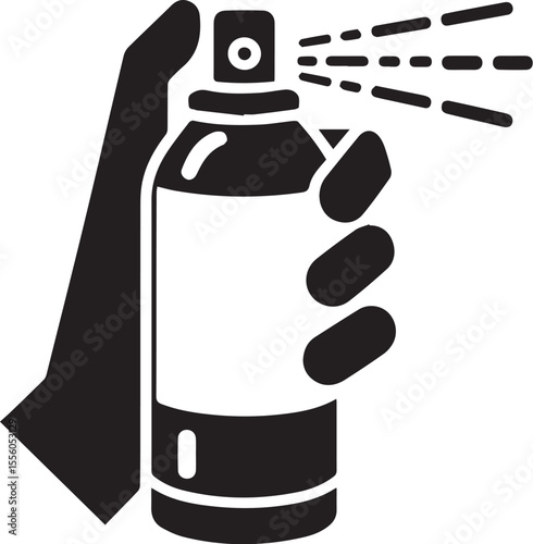 black spray bottle. a simple design.