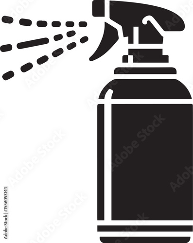 black spray bottle. a simple design.