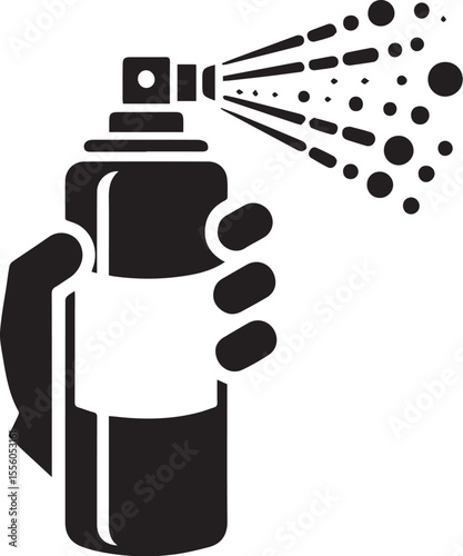 black spray bottle. a simple design.