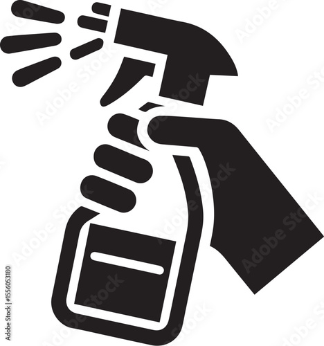 black spray bottle. a simple design.
