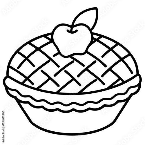 Apple Pie Slice Line Art Icon