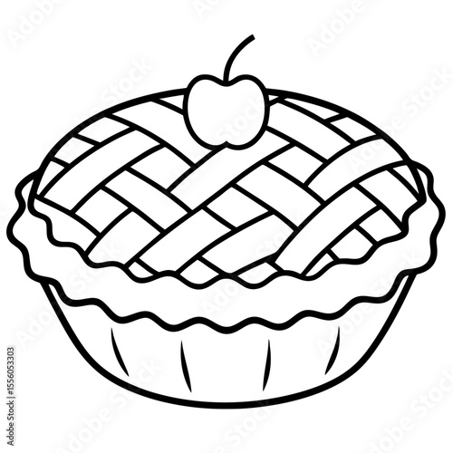 Apple Pie Slice Line Art Icon