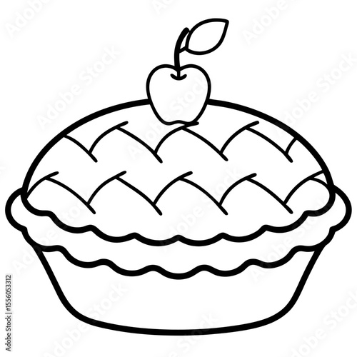 Apple Pie Slice Line Art Icon