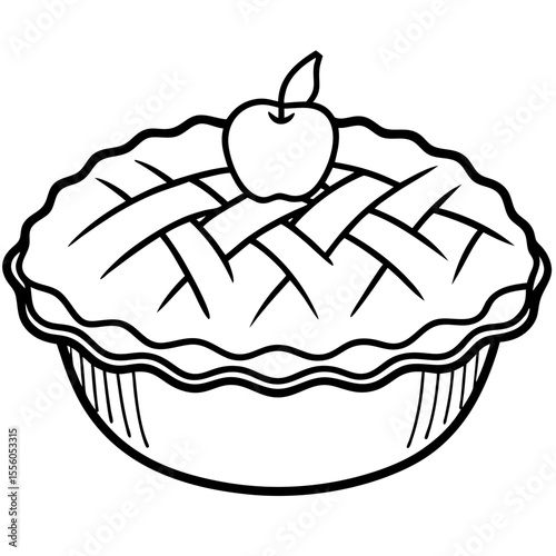 Apple Pie Slice Line Art Icon