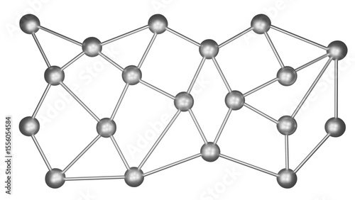 3d network data or molecule networks connection with metal spheres and wires connecting each other
