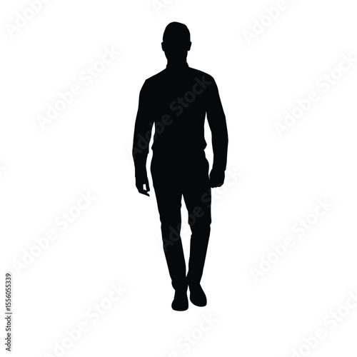 Silhouette of a Walking Person with a Minimalist