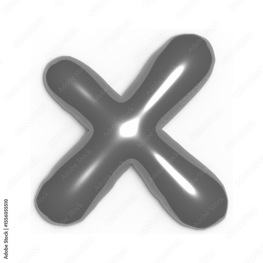 Metallic 3D Letter X – Silver Chrome Style Metallic 3D Letter X – Silver Chrome Style