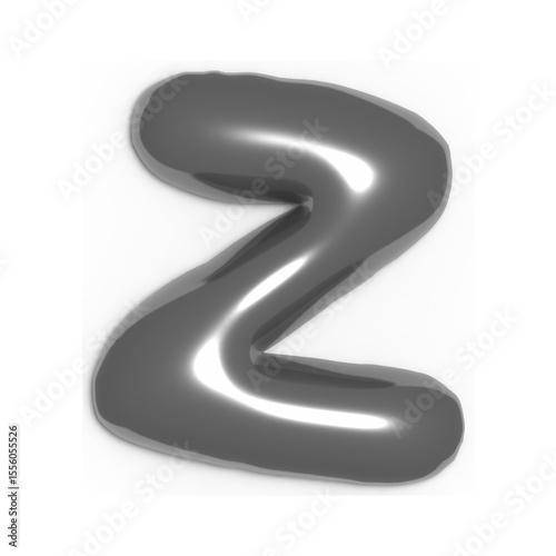 Wallpaper Mural Metallic 3D Letter Z – Silver Chrome Style Torontodigital.ca