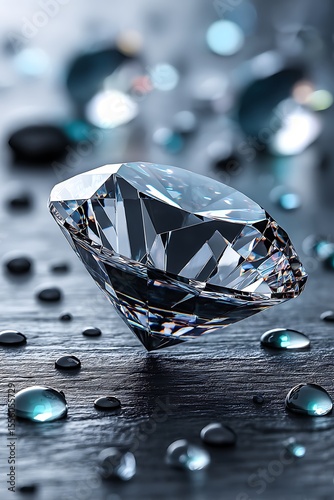 Sparkling diamond on dark surface (1)