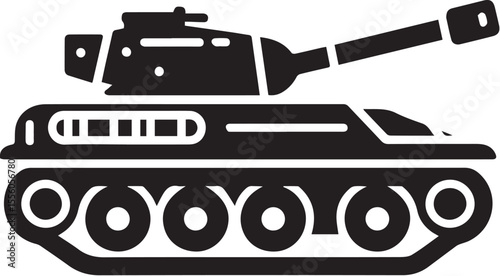 Military tank icon silhouette