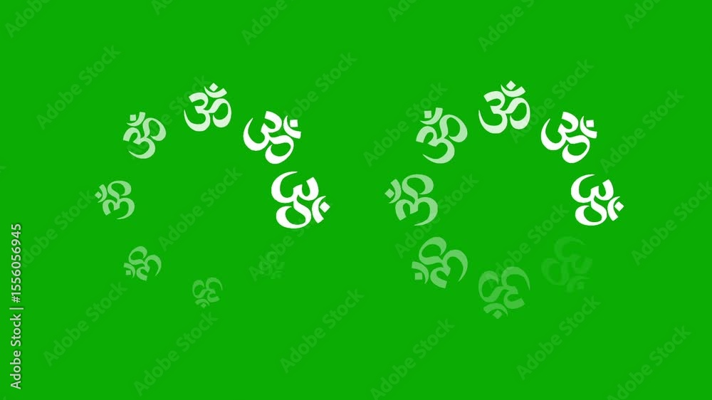 Circular buffering with Om symbol on green screen background