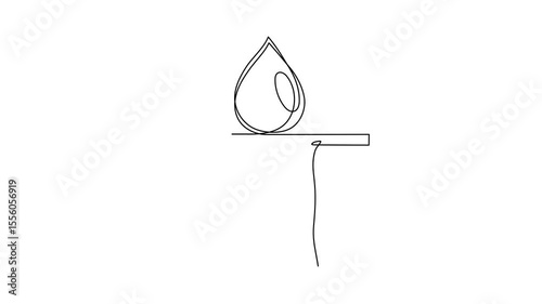 World Blood Donor Day one line art animation, giant droplet  continuous contour drawing motion safe life, voluntary donation transfusion human kindness, dedicated 14 June video. 4k self-drawing movie