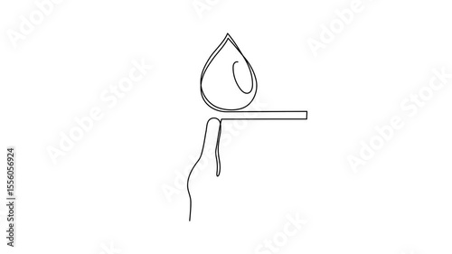 World Blood Donor Day one line art animation, giant droplet  continuous contour drawing motion safe life, voluntary donation transfusion human kindness, dedicated 14 June video. 4k self-drawing movie