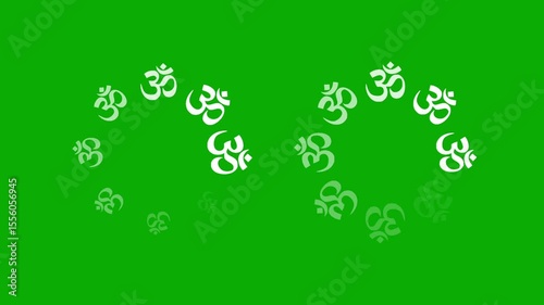 Circular buffering with Om symbol on green screen background
