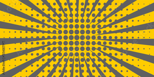 Abstract art yellow and gray comic book cartoon magazine cover.  Vintage background art for comic good superhero text  speech bubble vector message.