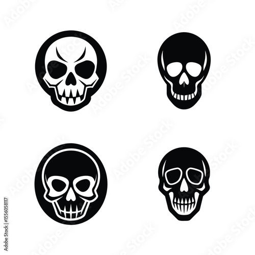 Skull vector silhouette bundle