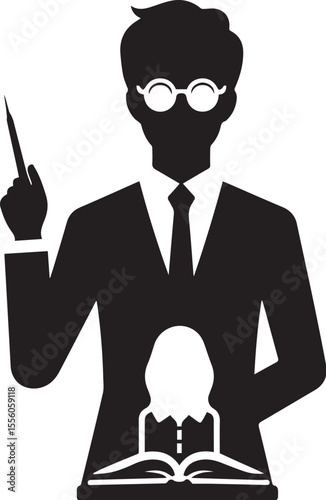 A teacher black vector
