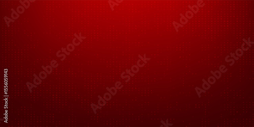 A uniform deep red background features a subtle, repeating texture.