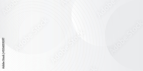 White geometric abstract background art overlap layer on bright space with lines effect decoration. graphic design element circles style concept for banner.