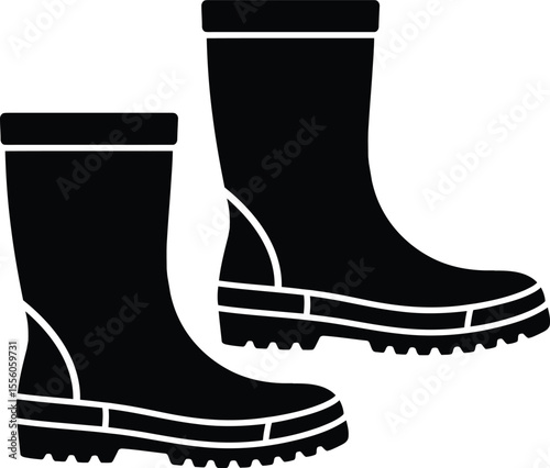 Pair of Rubber Boots Vector Illustration