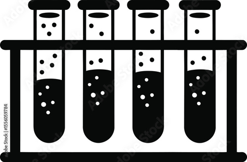 Laboratory Test Tubes with Chemicals Vector Illustration