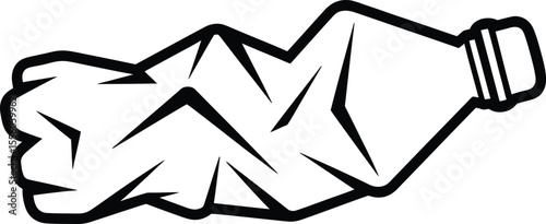 Crumpled Plastic Bottle Vector Illustration
