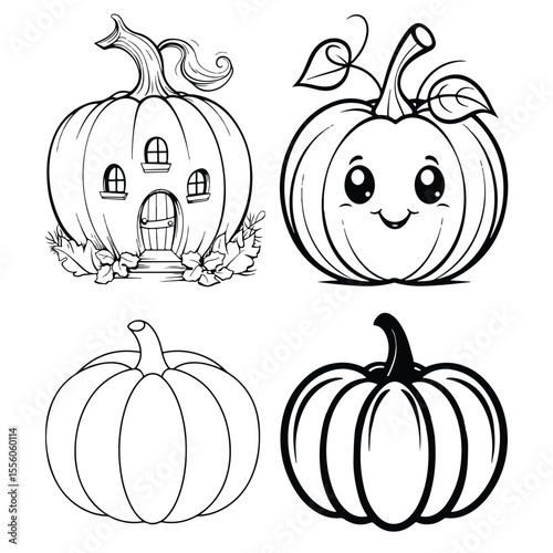 Collection of Cute Pumpkins for Halloween