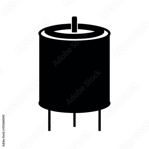 capacitor vector silhouette electronics symbol